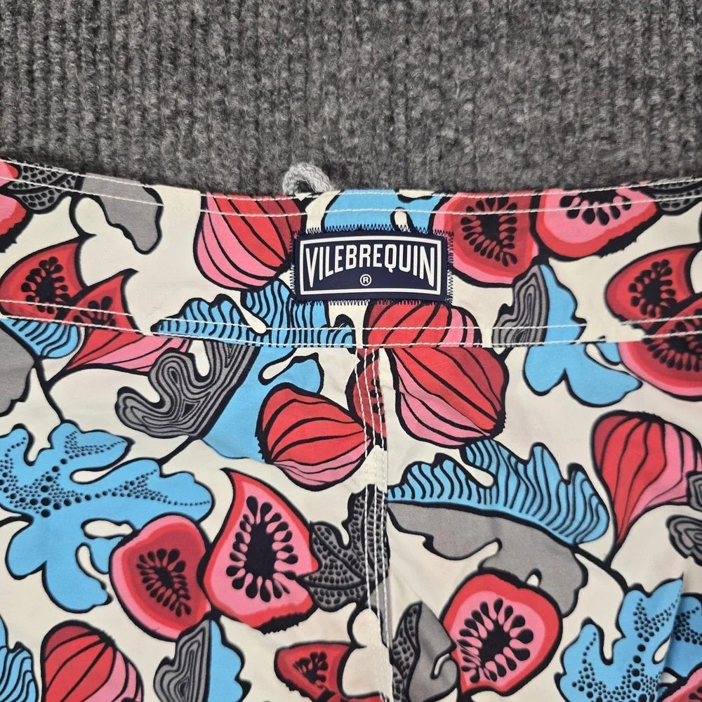 Vintage Vilebrequin Swim Shorts Mens Small Multicolor Floral Drawstring‎ Lined